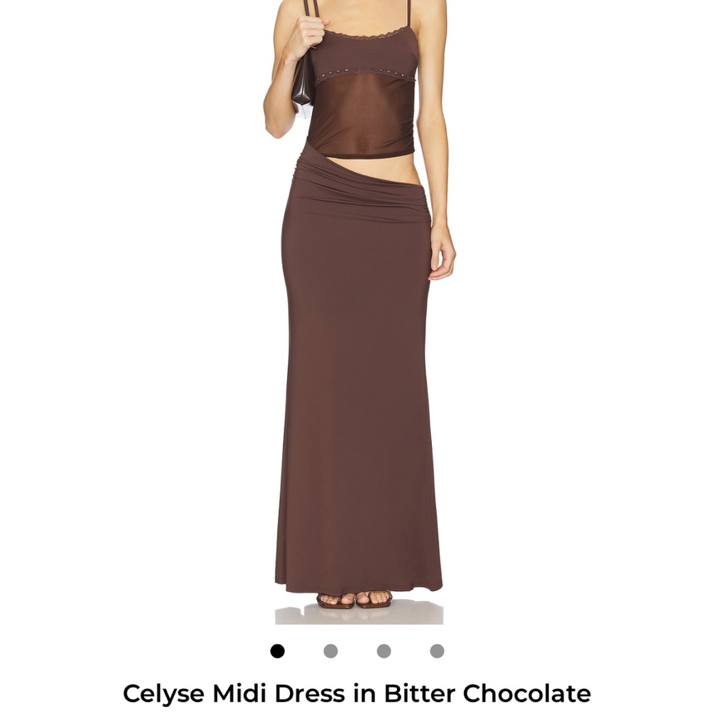 Revolve Runaway the Label Celyse Bitter Chocolate Maxi Dress